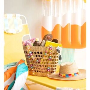 By Jennalee Woven Basket Bag with Beaded Strap